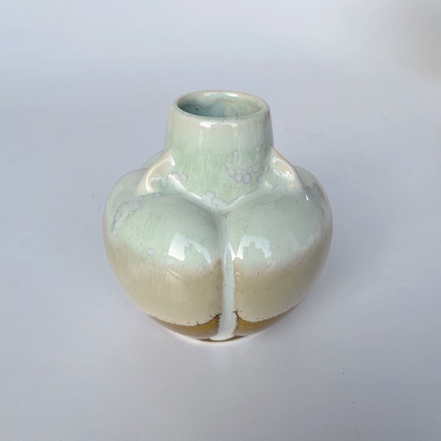 VASE, Art Deco Pottery - Ex Small Pale Green Brown